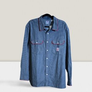 New Levi’s Men’s Workshirt – Striped, Contrasting Stitching